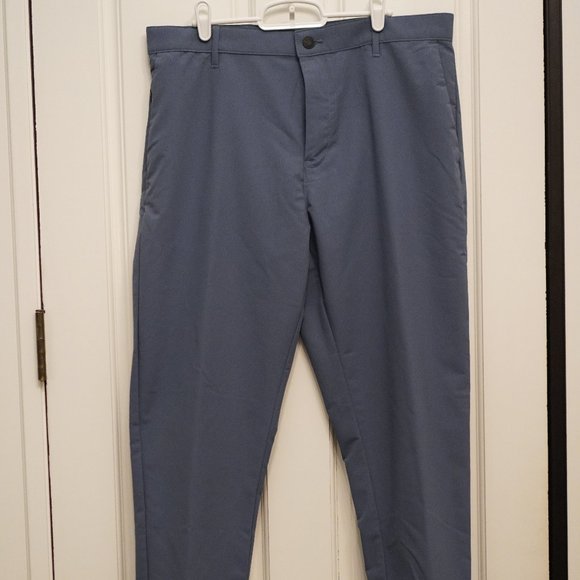 Banana Republic Men's Stretch Slim Fit Flat Front Pant, Size 36X32, China Blue - Picture 1 of 4